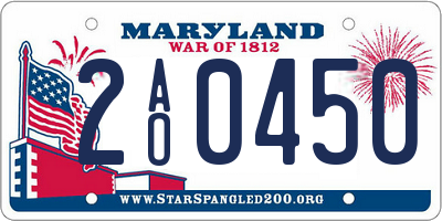 MD license plate 2AO0450