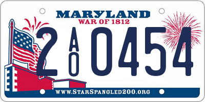 MD license plate 2AO0454