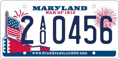 MD license plate 2AO0456