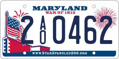 MD license plate 2AO0462
