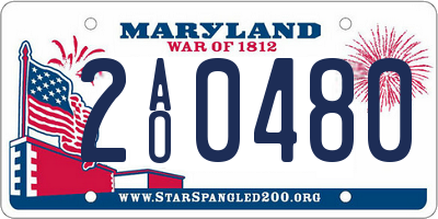 MD license plate 2AO0480