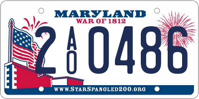 MD license plate 2AO0486