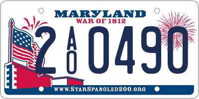 MD license plate 2AO0490
