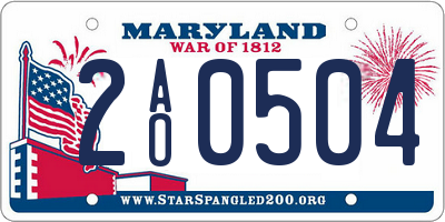 MD license plate 2AO0504
