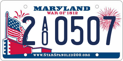 MD license plate 2AO0507