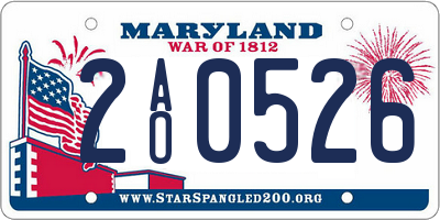 MD license plate 2AO0526