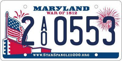 MD license plate 2AO0553
