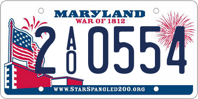 MD license plate 2AO0554