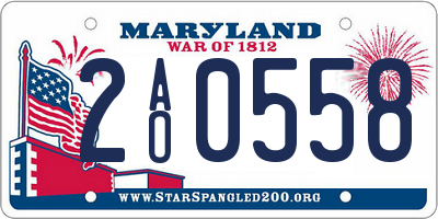 MD license plate 2AO0558