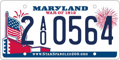 MD license plate 2AO0564