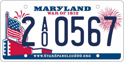 MD license plate 2AO0567