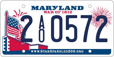 MD license plate 2AO0572