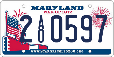 MD license plate 2AO0597
