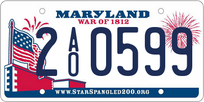 MD license plate 2AO0599