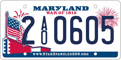 MD license plate 2AO0605