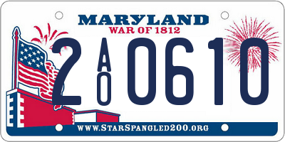 MD license plate 2AO0610