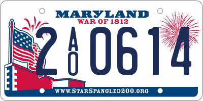MD license plate 2AO0614