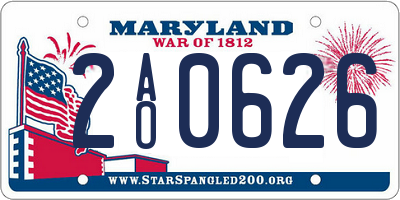 MD license plate 2AO0626