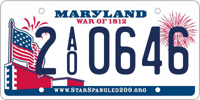 MD license plate 2AO0646