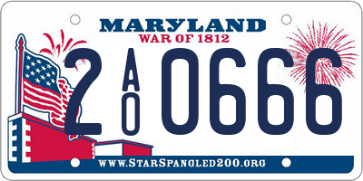 MD license plate 2AO0666