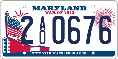 MD license plate 2AO0676