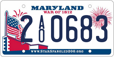 MD license plate 2AO0683
