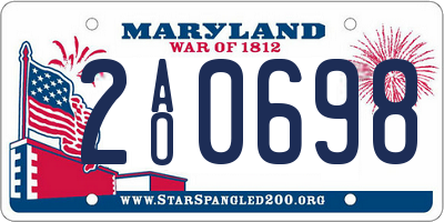 MD license plate 2AO0698