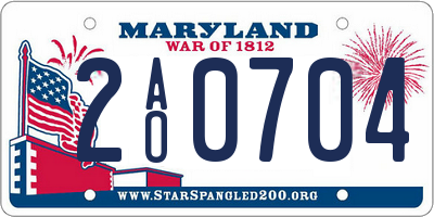 MD license plate 2AO0704