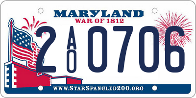 MD license plate 2AO0706