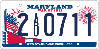 MD license plate 2AO0711