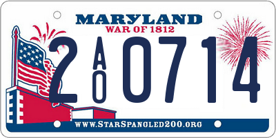 MD license plate 2AO0714