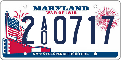 MD license plate 2AO0717
