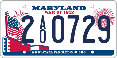MD license plate 2AO0729
