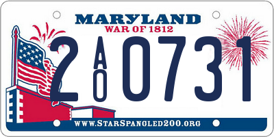MD license plate 2AO0731