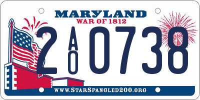 MD license plate 2AO0738