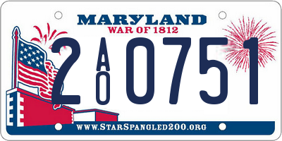 MD license plate 2AO0751