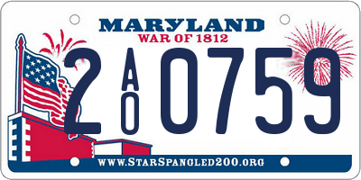 MD license plate 2AO0759