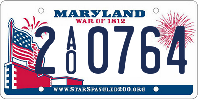 MD license plate 2AO0764