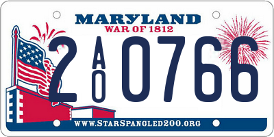 MD license plate 2AO0766