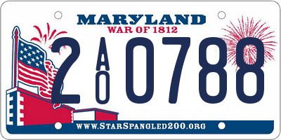 MD license plate 2AO0788