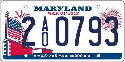 MD license plate 2AO0793