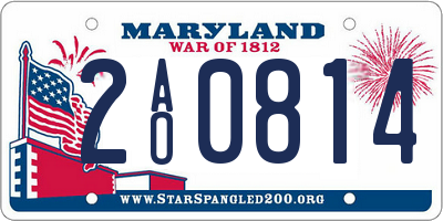 MD license plate 2AO0814