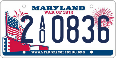 MD license plate 2AO0836
