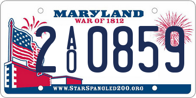 MD license plate 2AO0859