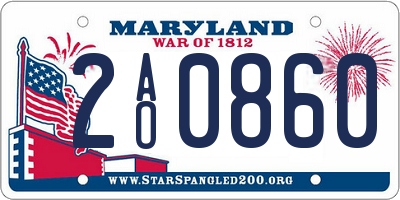 MD license plate 2AO0860