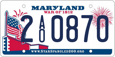 MD license plate 2AO0870