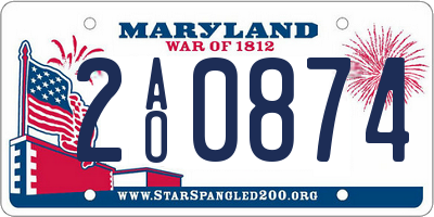 MD license plate 2AO0874