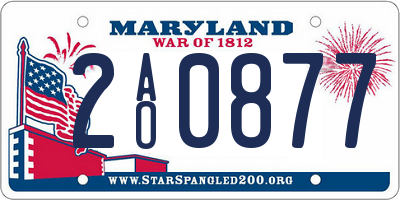 MD license plate 2AO0877