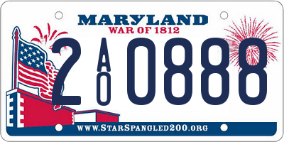 MD license plate 2AO0888
