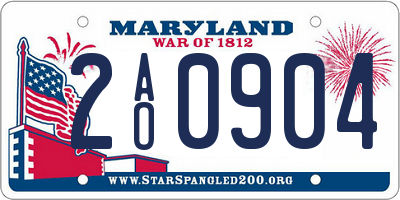 MD license plate 2AO0904